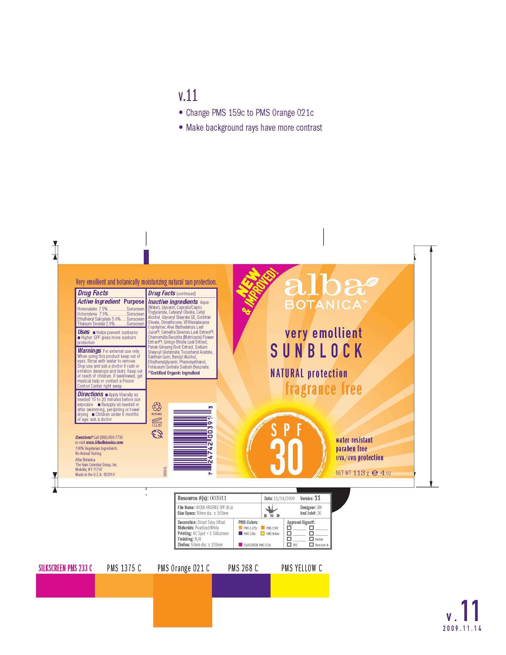 Alba Sunblock Natural Facial SPF 30